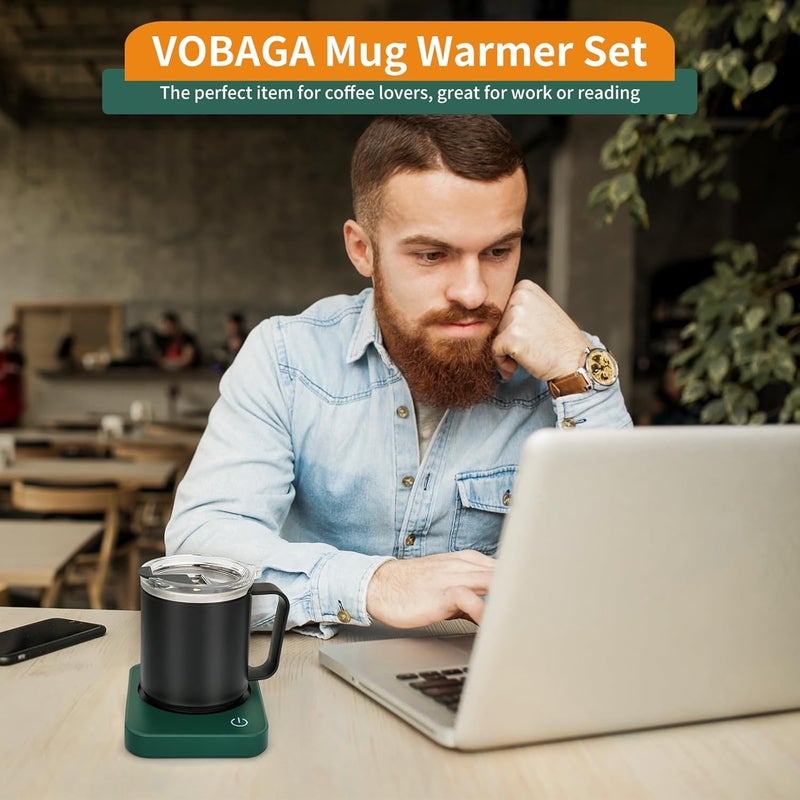 Vobaga Coffee Mug Warmer Set with Auto Shut Off, 15 oz Coffee Mug Gift Set & 3 Temperature Settings Home Office Desk Accessories - Image 3
